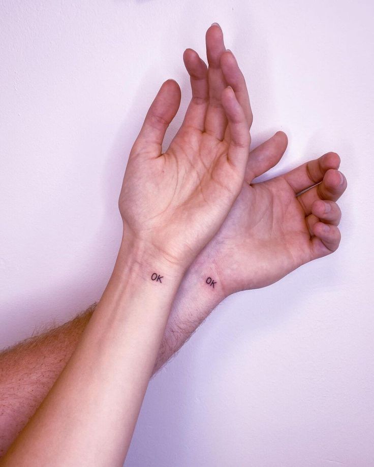 aesthetic minimalist couple tattoo