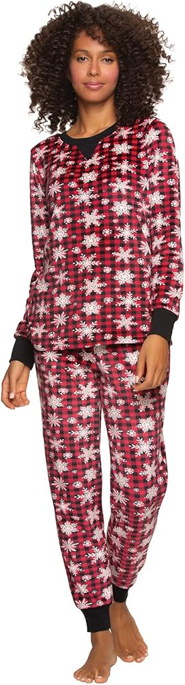 fleece pajama set womens