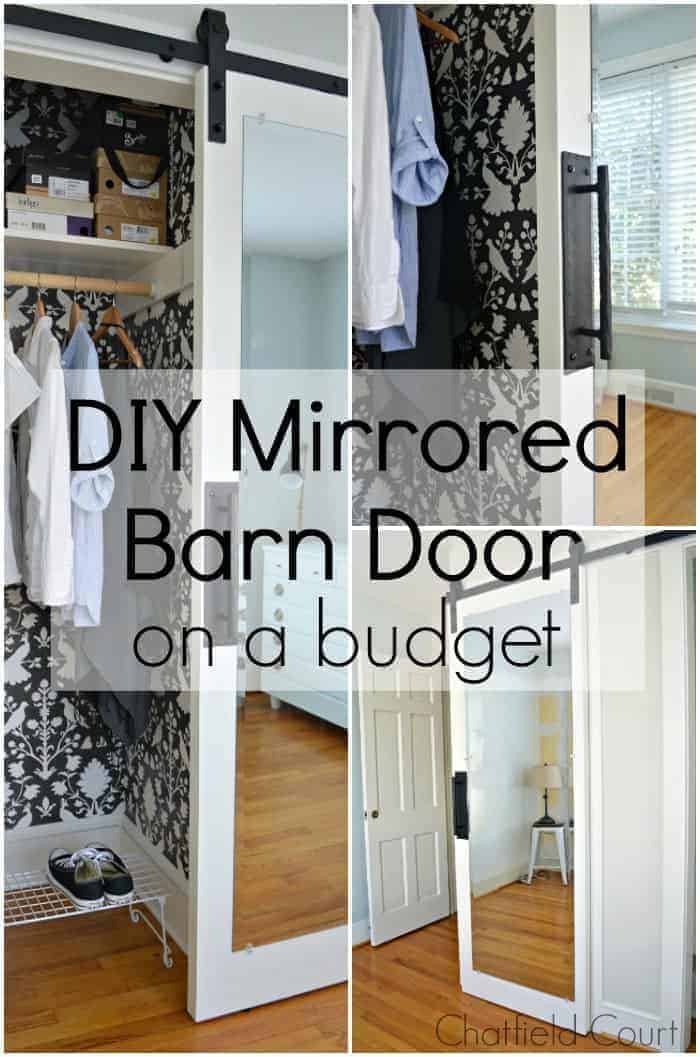 diy barn door with mirror