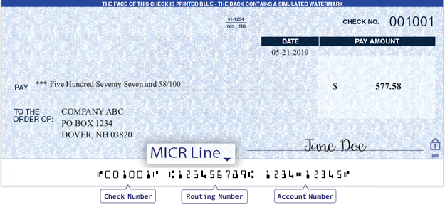 bank micr number