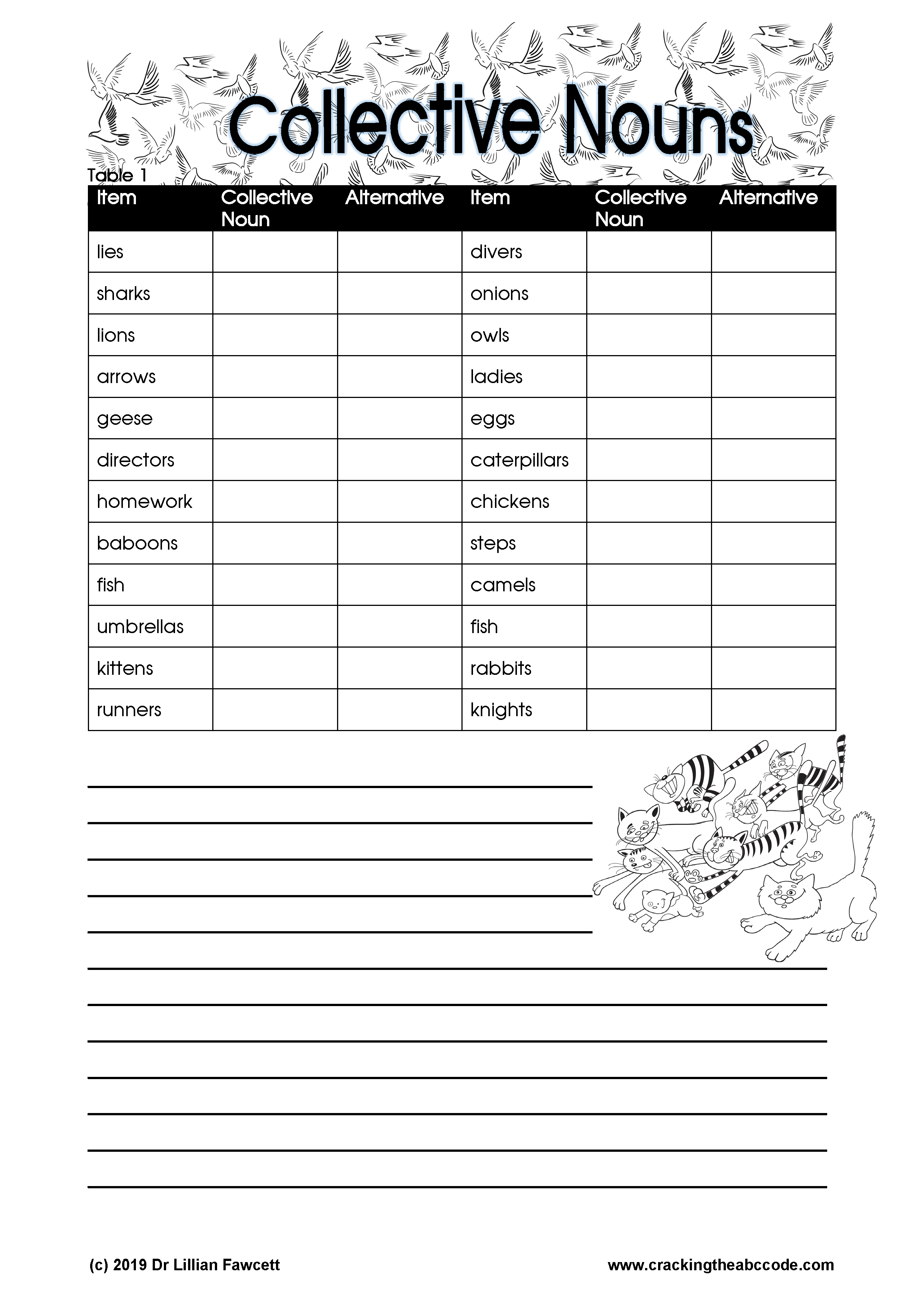 collective and abstract nouns worksheet