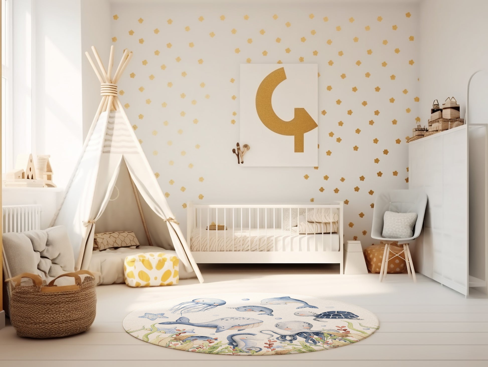 round rug nursery