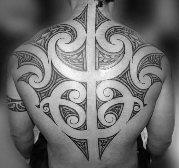 mens tribal back tattoos