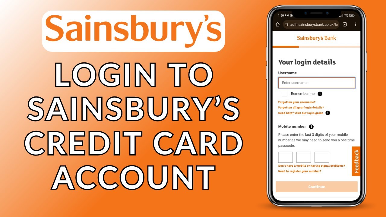 sainsburys login credit card