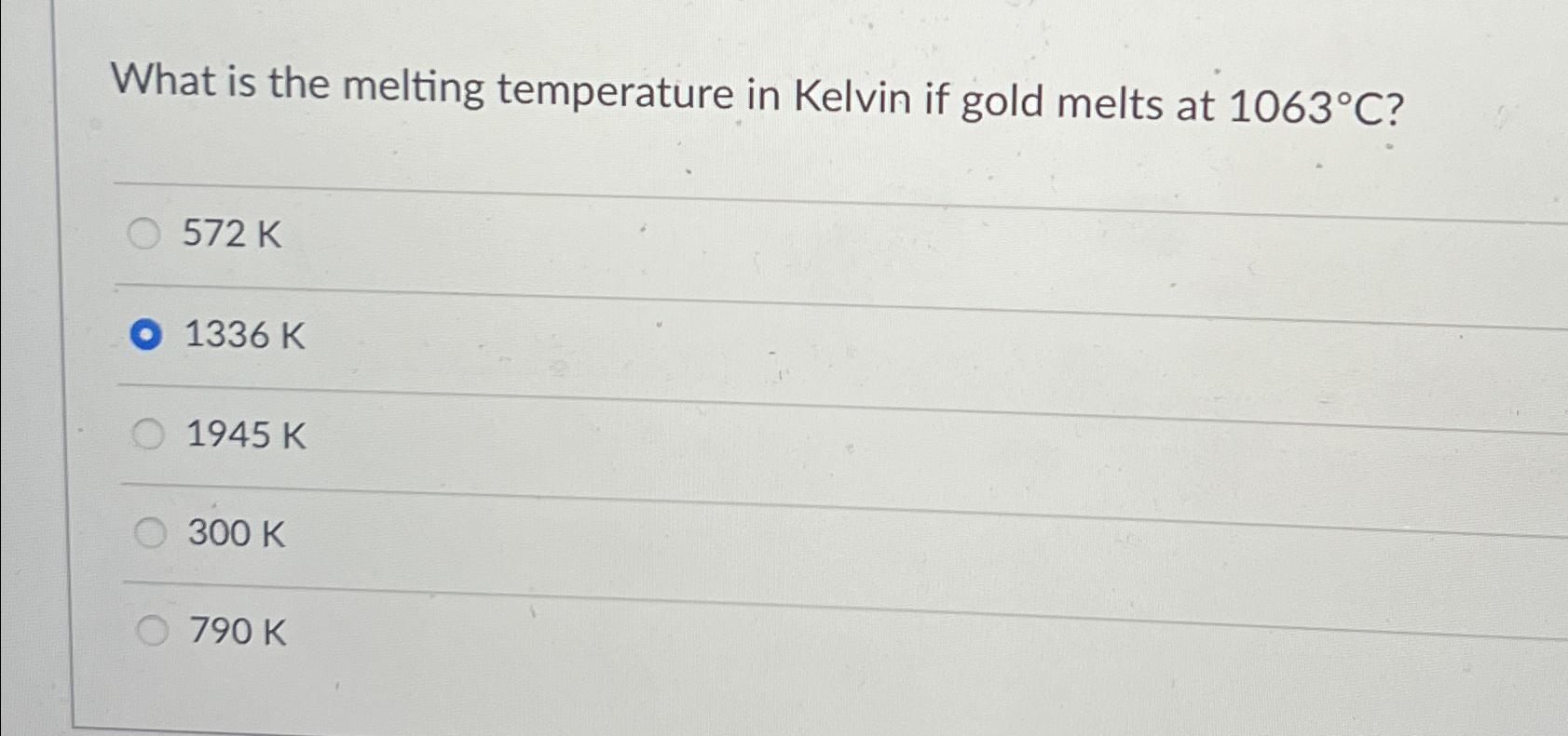 melting point of gold in kelvin