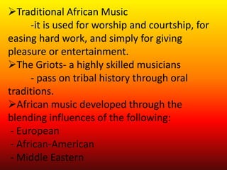 from the description of african and latin american music discussed