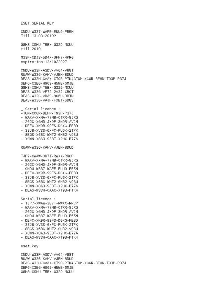 eset nod32 key full program