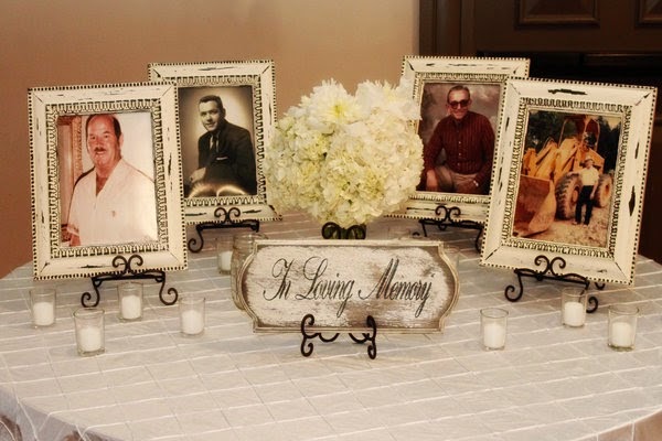 memorial table for funeral