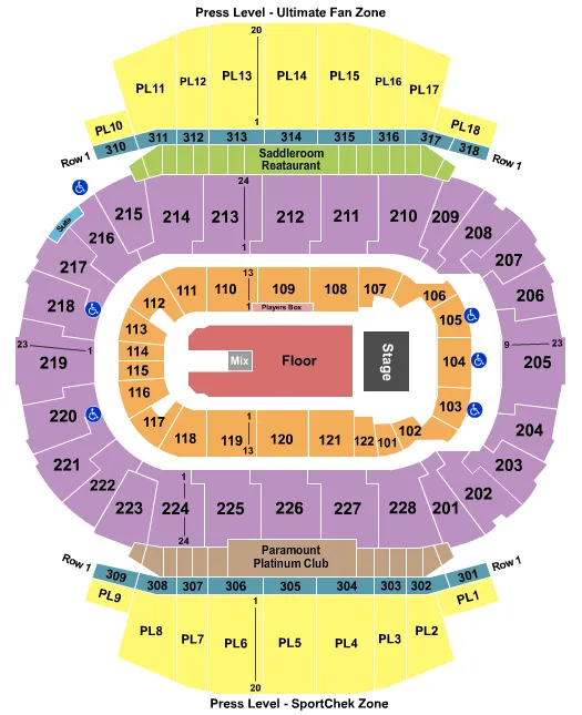 saddledome seating map