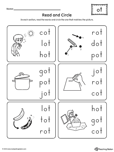 ot words worksheet