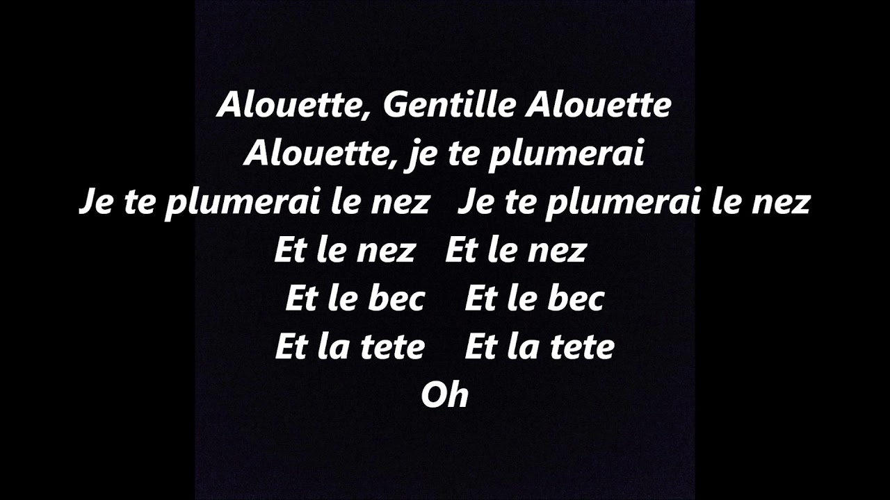 alouette lyrics in french and english