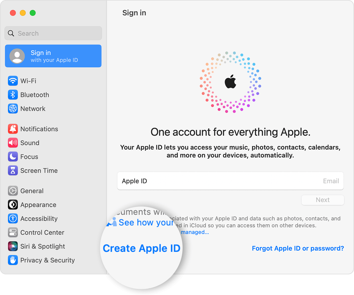 create apple id