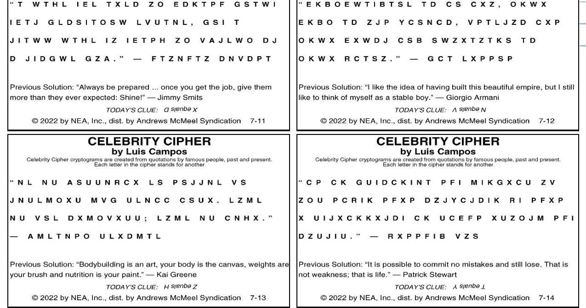 celebrity cipher today