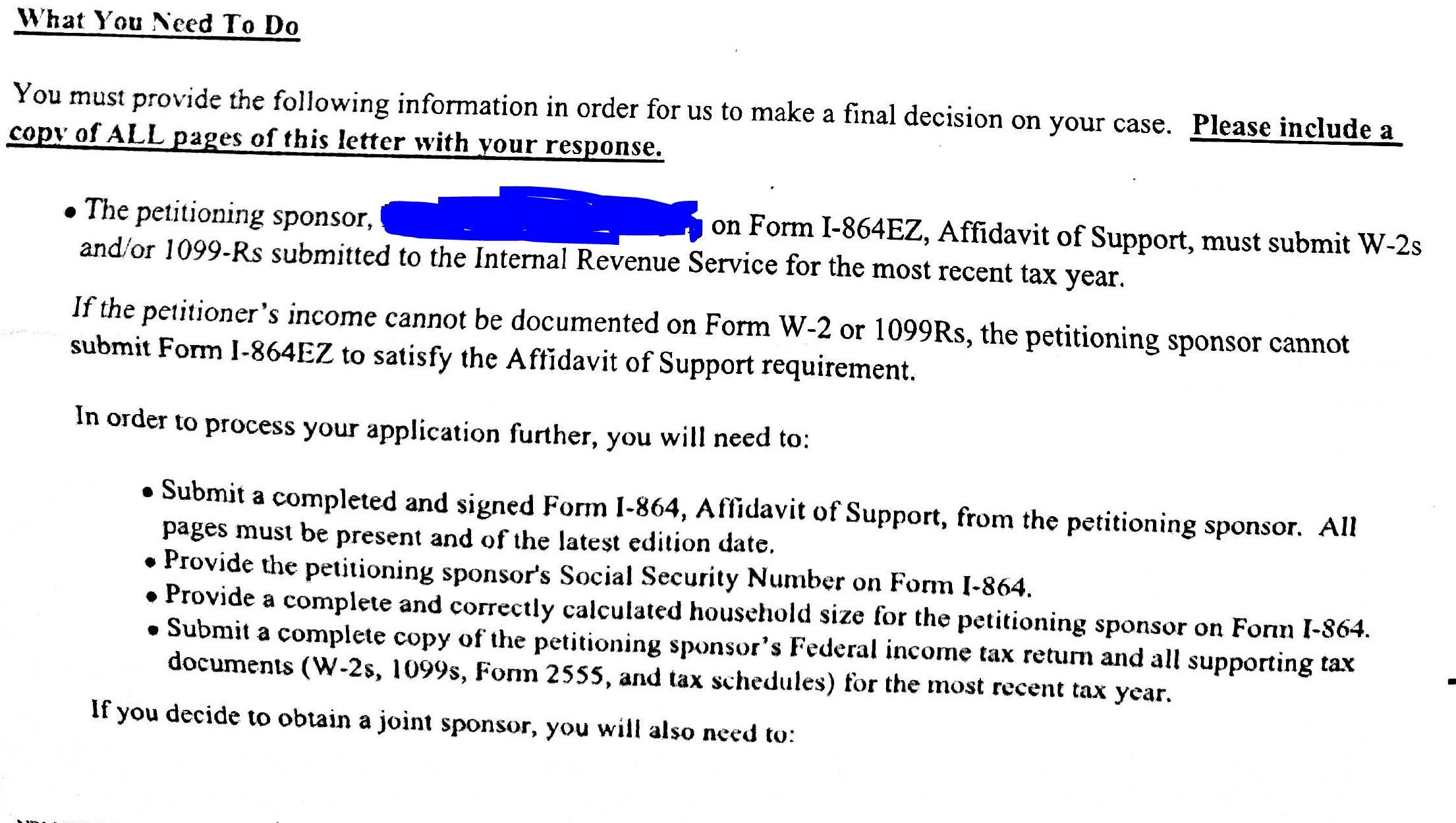 rfe after biometrics