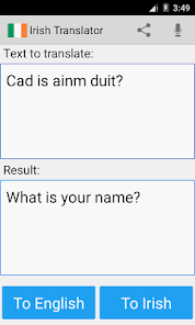 english to irish translation with sound