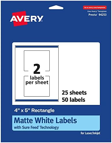 avery label 4 x 5