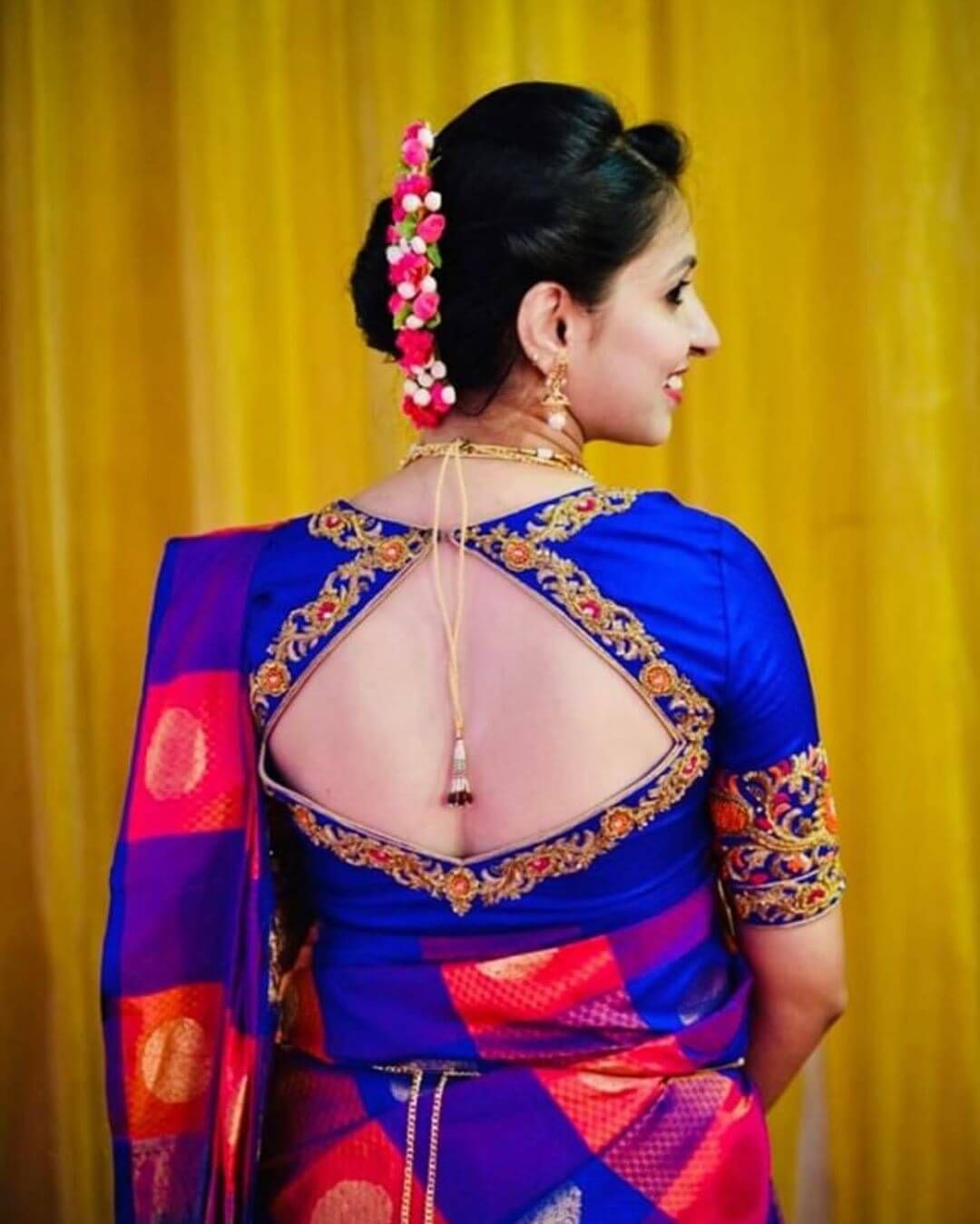 designer saree blouse back neck designs