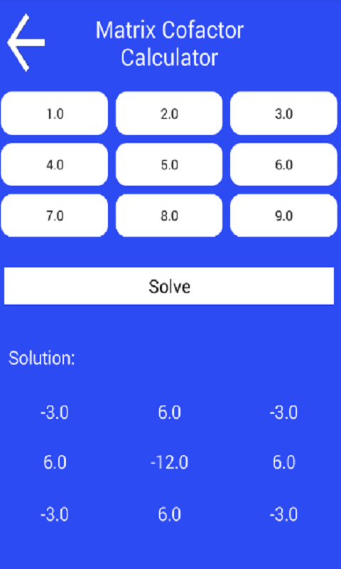 cofactor calculator