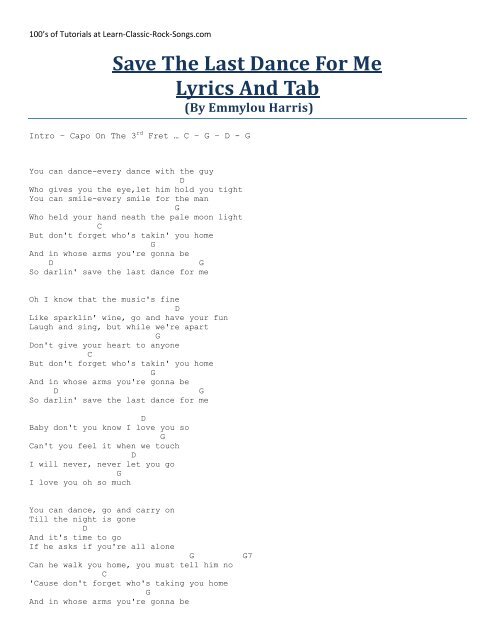 darling save the last dance for me lyrics