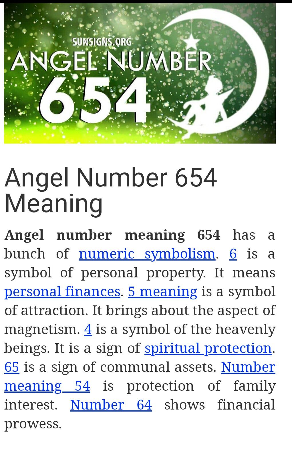 654 angel number