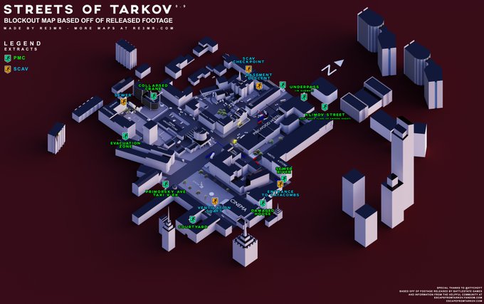 street of tarkov extract map