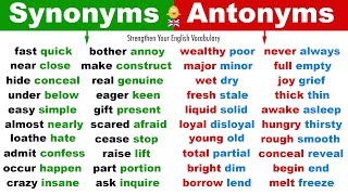 english synonyms and antonyms