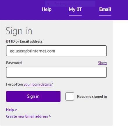 sign into bt mail