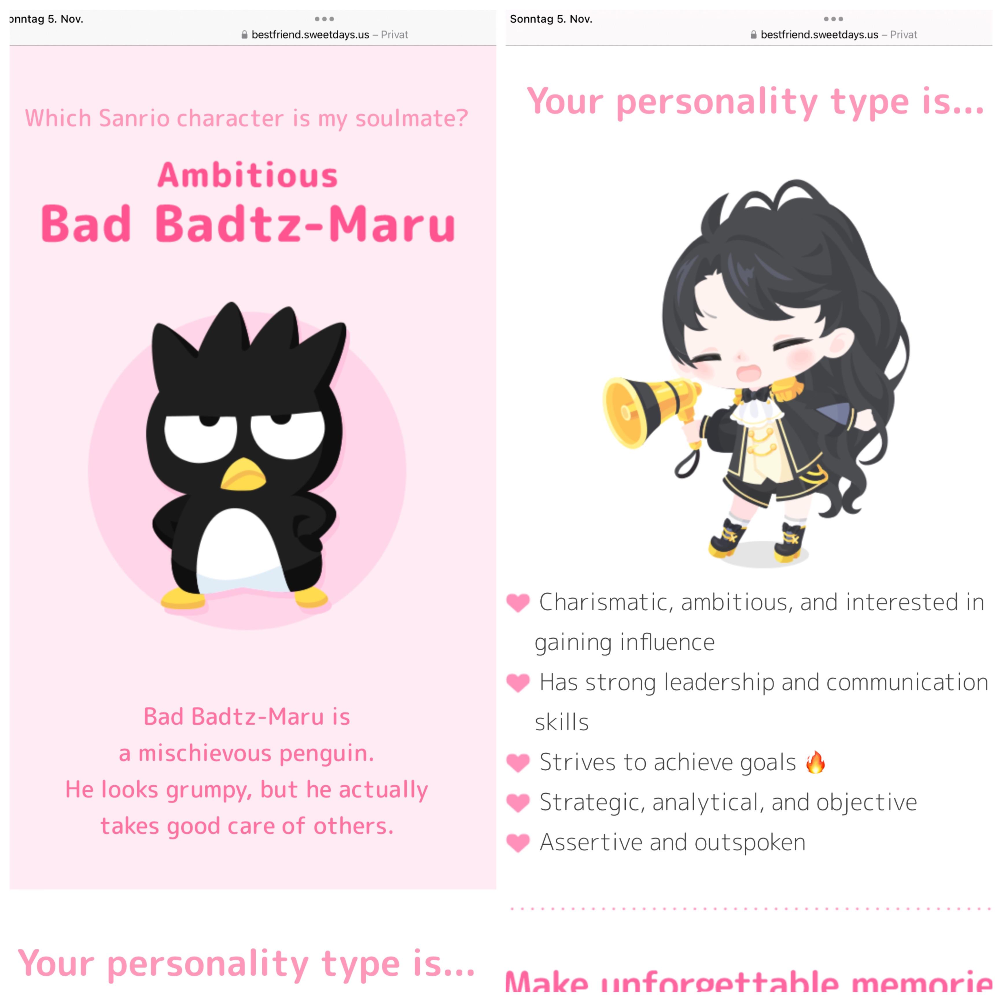 sanrio characters mbti