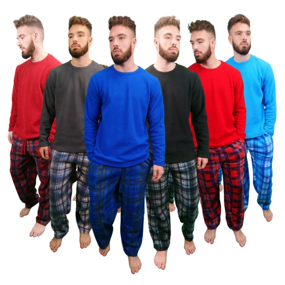 mens fleece pajama set