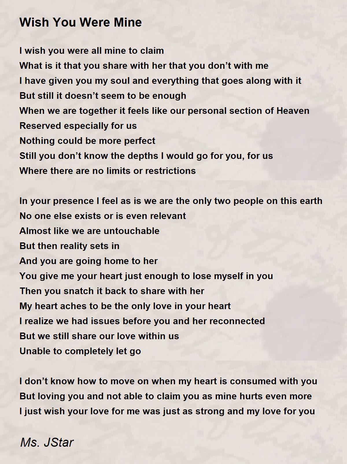 wishing you were mine lyrics