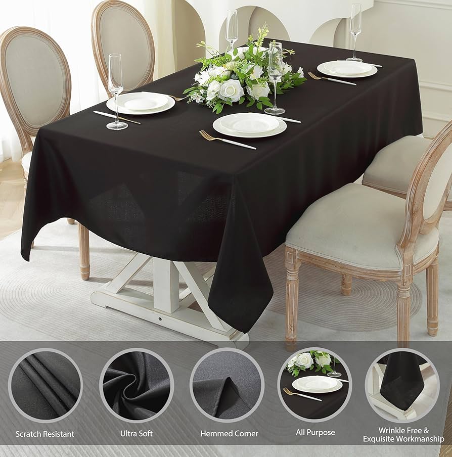 black table cloth party