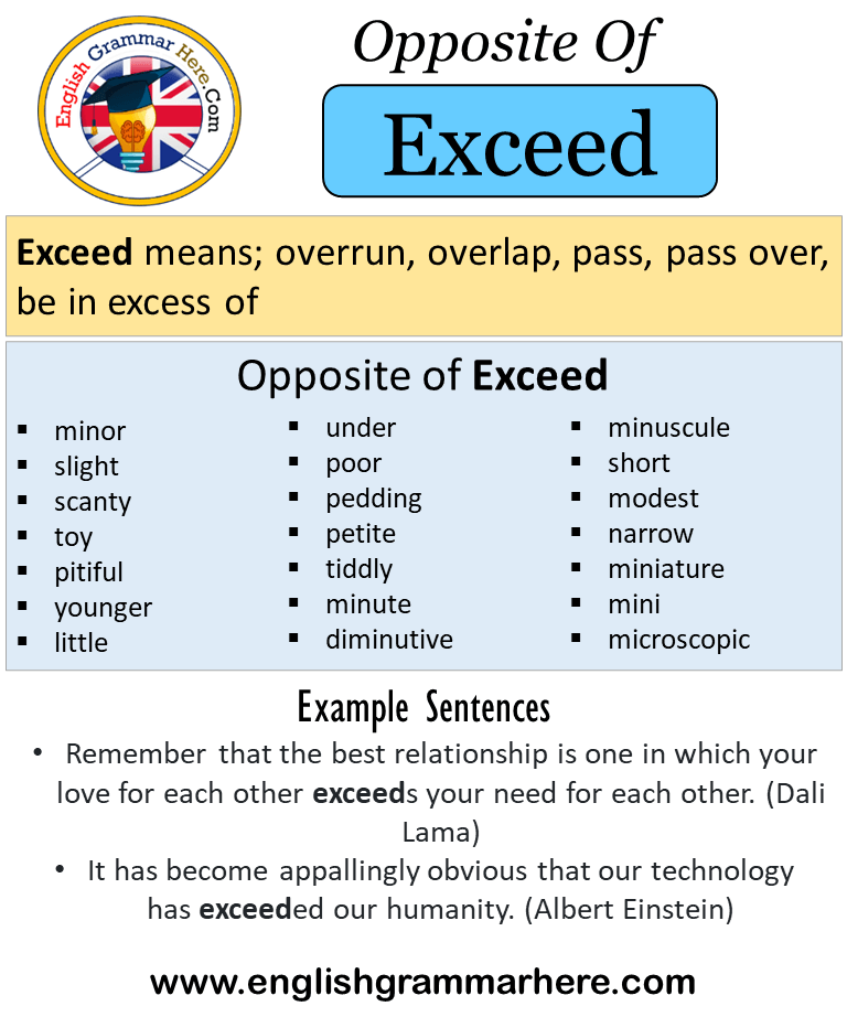 antonym for exceeding