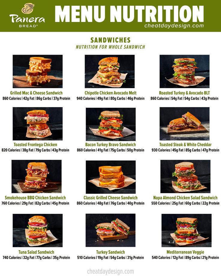 panera restaurant menu