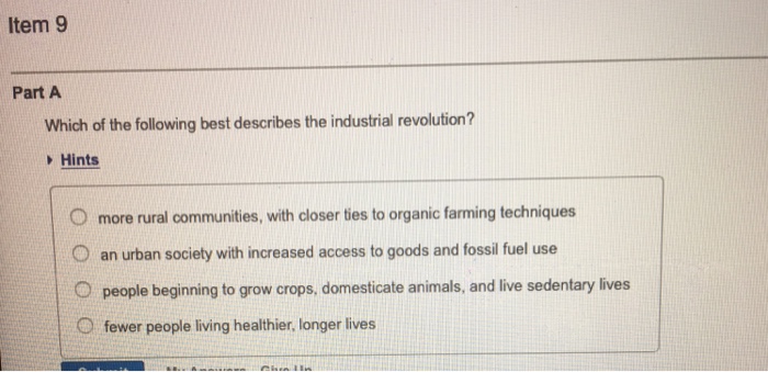 which statement best describes the industrial revolution