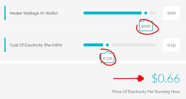 2000 watt heater cost per hour uk 2022