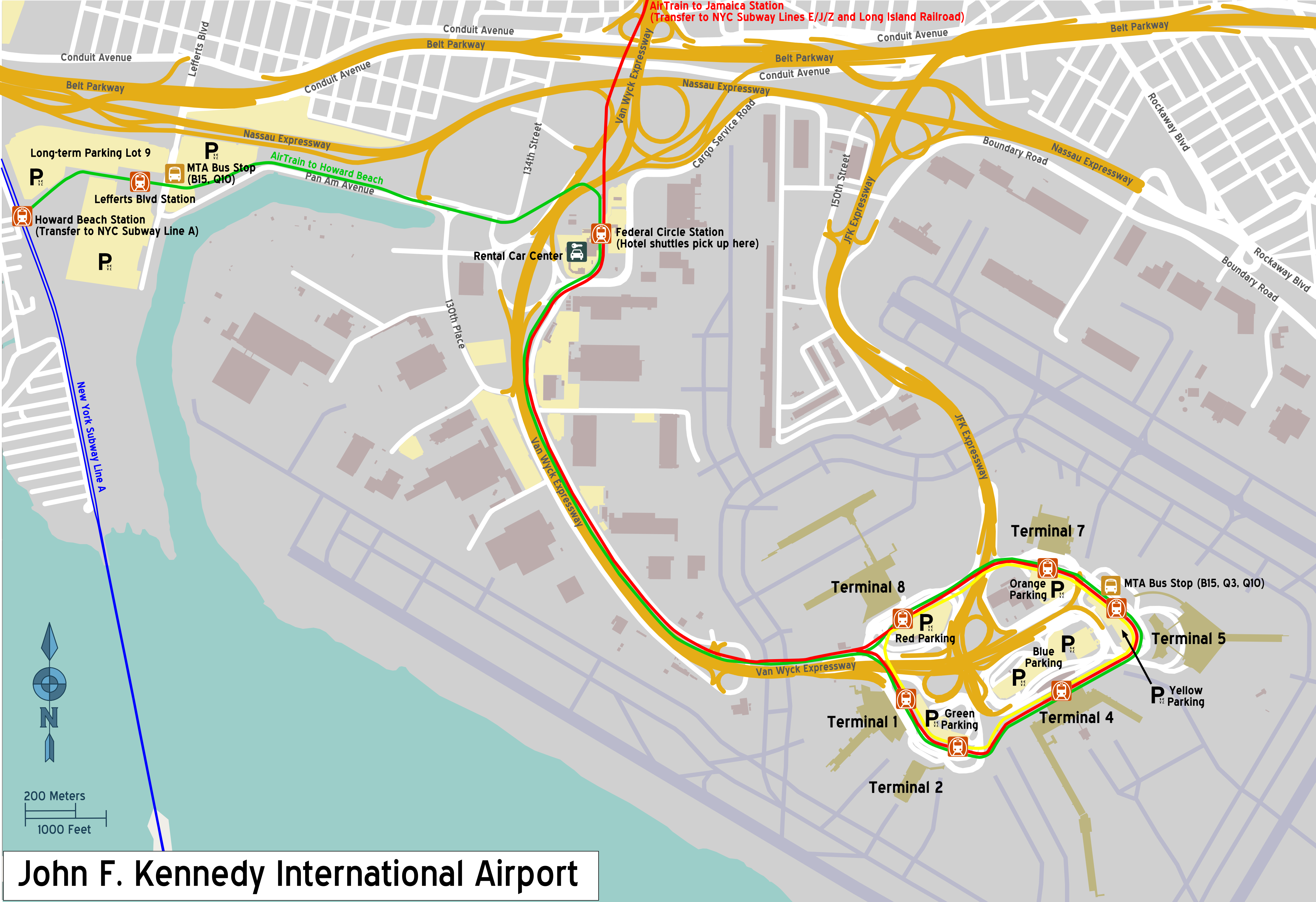 mapa jfk international airport