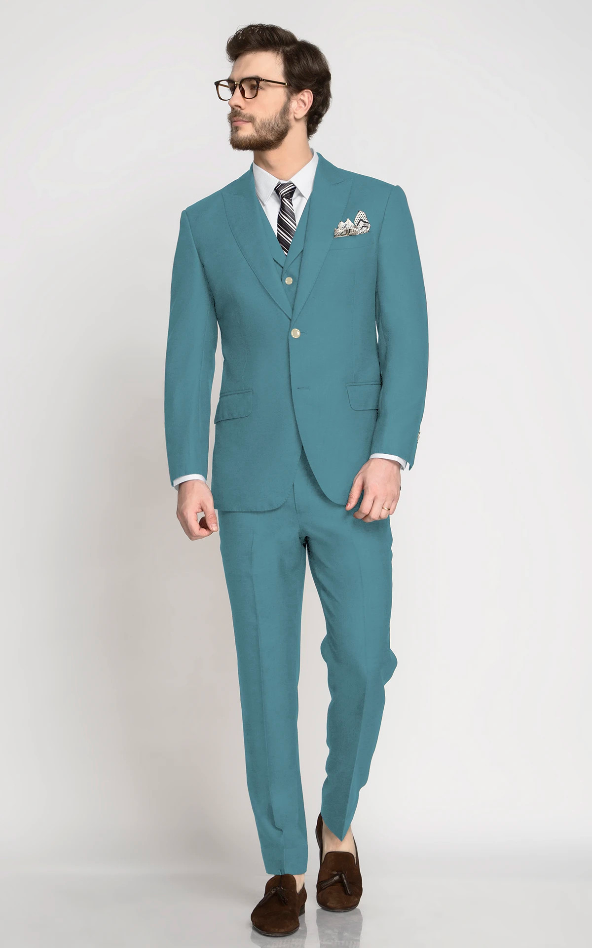 cyan suit