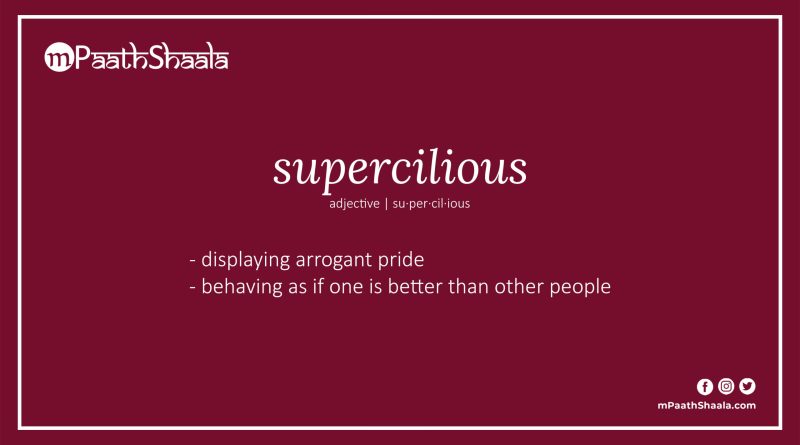 synonyms of supercilious