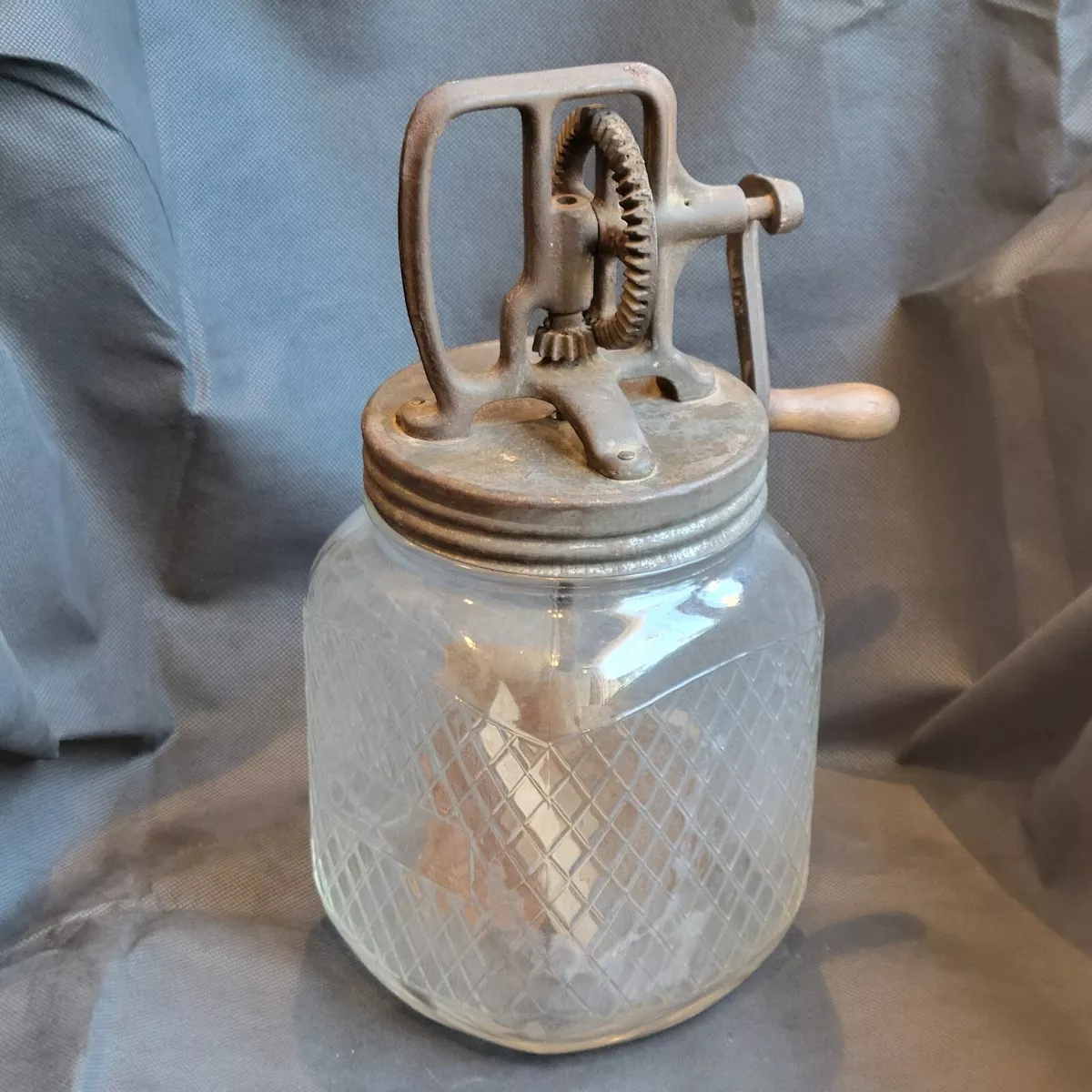 vintage butter churn jar