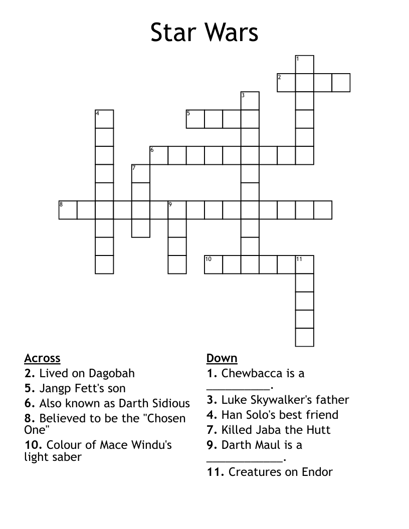 star wars workers crossword