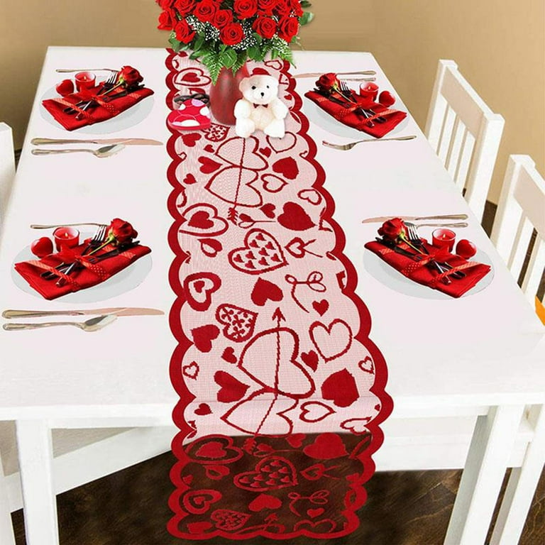 valentine table linens