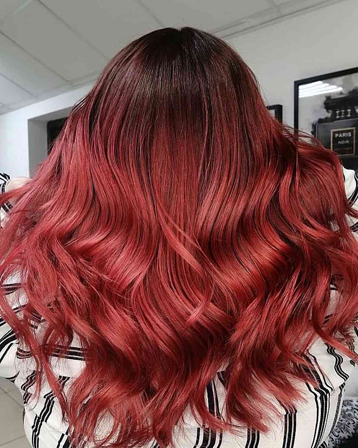 dark roots with red hair