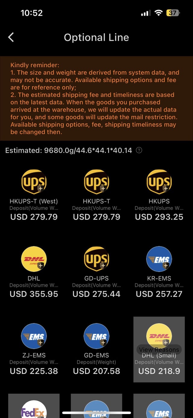 pandabuy shipping prices