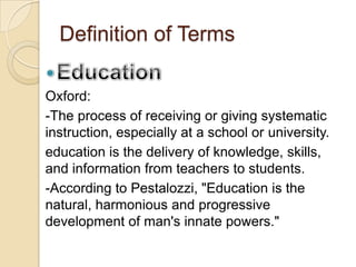 education definition oxford