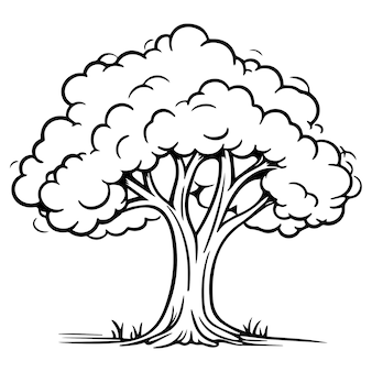 tree clip art black and white