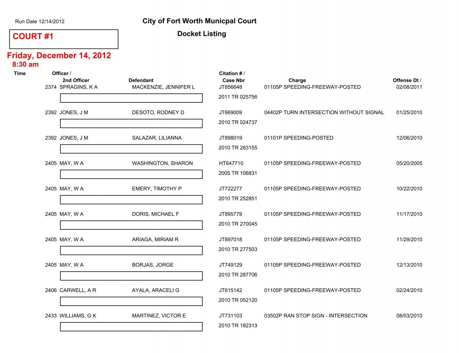 court docket kingston