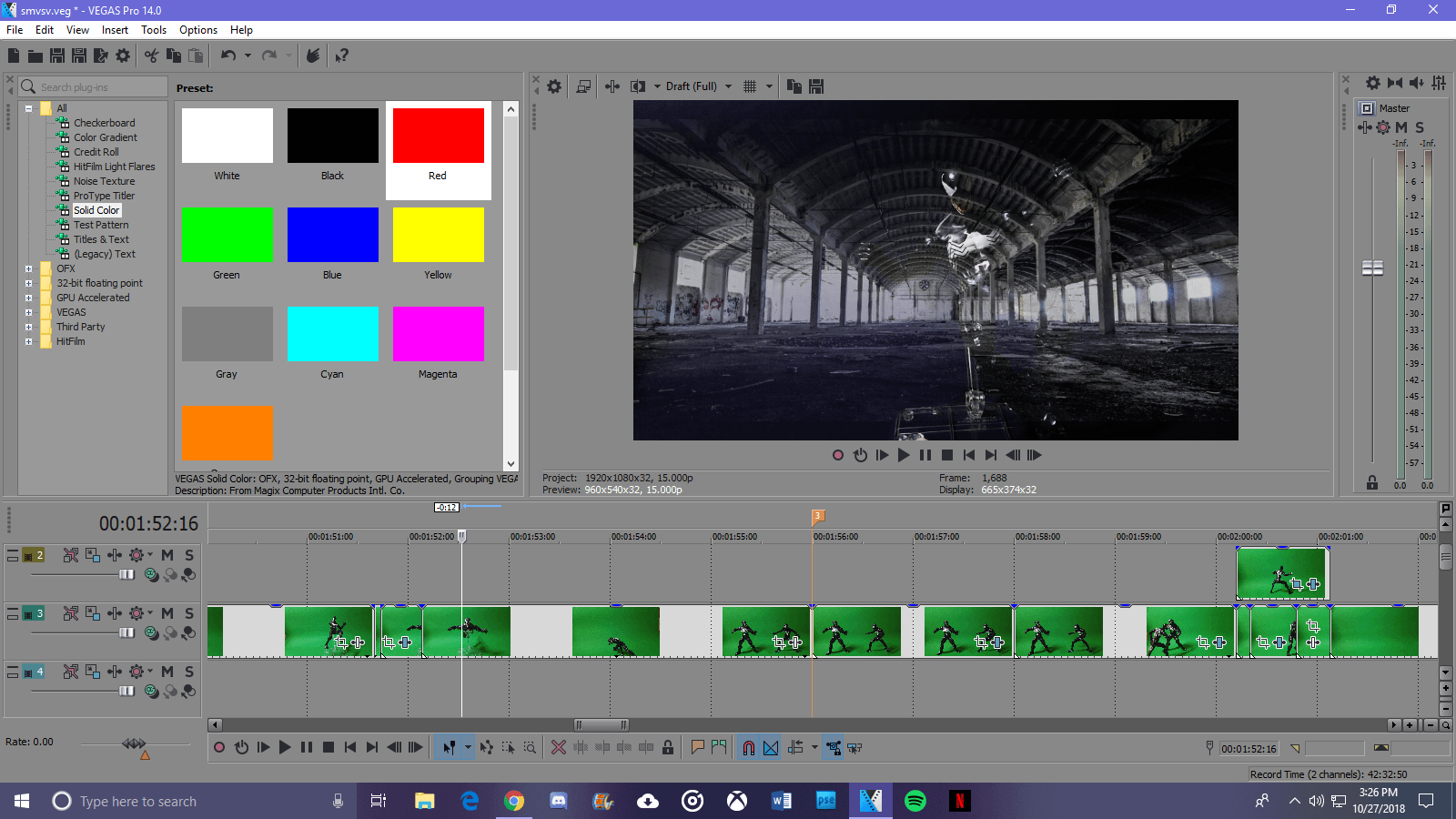 sony vegas pro 16 green screen