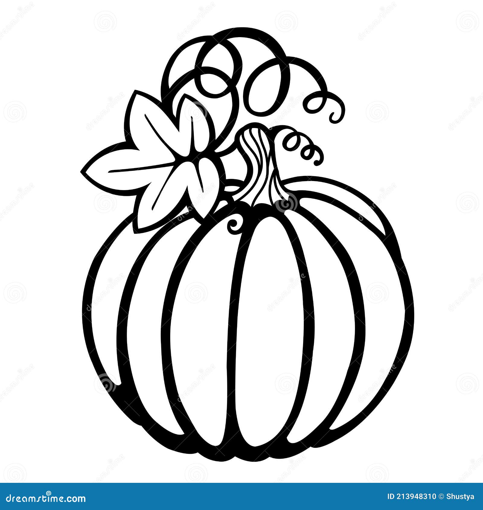 black and white clipart pumpkin