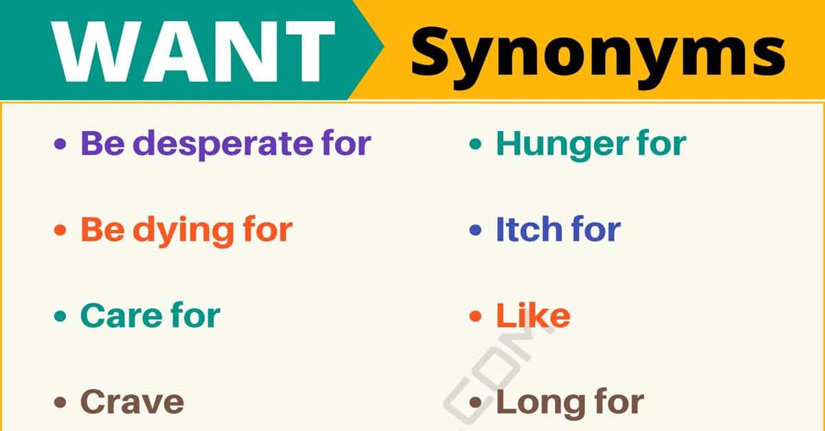 want to synonyms