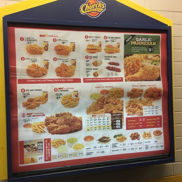 church chicken menu canada